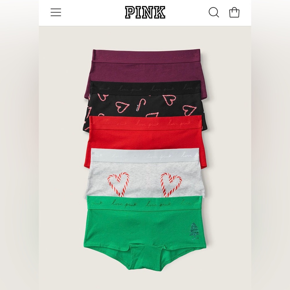 NWT - PINK Christmas Panties
